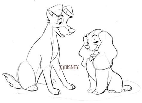 lady & the tramp sketch♡ | Disney drawings sketches, Disney art, Disney sketches