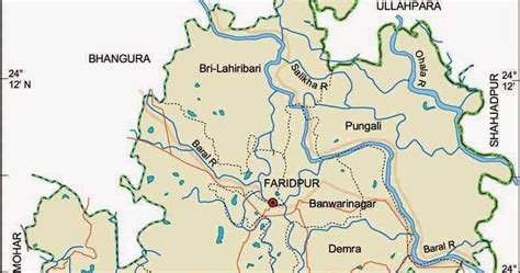 Faridpur Upazila Map, Pabna District, Bangladesh