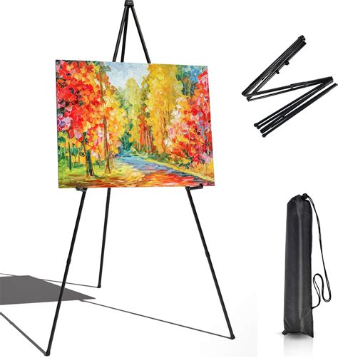 Buy Portable Artist Easel Stand 63 Inches - Black Picture Stand Painting Easel with Bag - Table ...