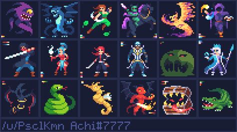 [OC] Some more 32x32 characters : PixelArt