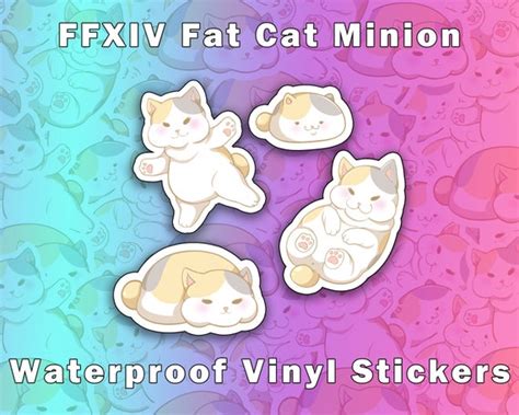 FFXIV Fat Cat Stickers FFXIV Minion Stickers Waterproof | Etsy