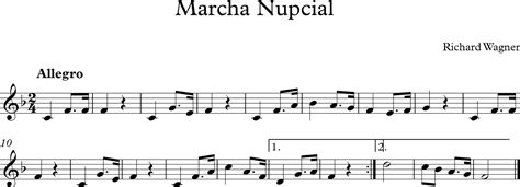 Descubriendo la Música. Partituras para Flauta Dulce o de Pico.: Marcha Nupcial (Versión Fácil)