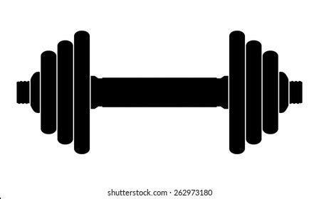 Vector Silhouette Dumbbell On White Background Stock Vector (Royalty ...