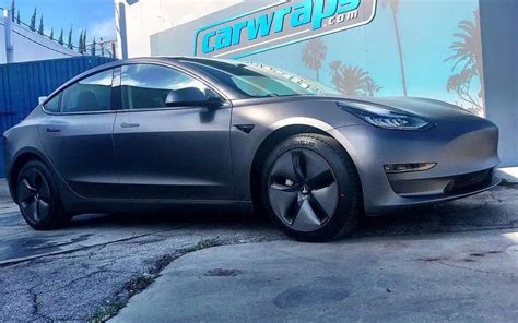 Tesla 3M Matte Dark Grey Car Wraps - Carwraps.com