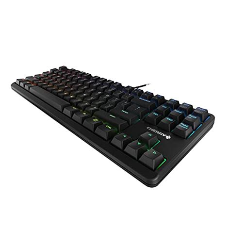 CHERRY MX RGB Mechanical Keyboard with MX Red Silent Gold-Crosspoint Key switches for typists ...