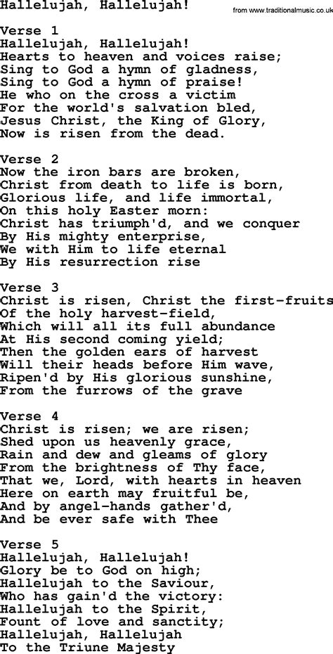 Hallelujah, Hallelujah! - Apostolic and Pentecostal Hymns and Gospel Songs - lyrics and PDF