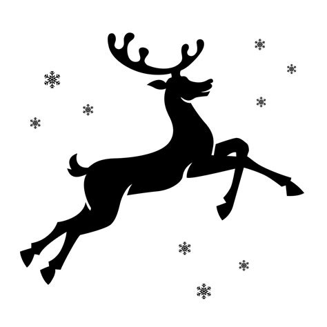 Reindeer silhouette, vector sticker. Running deer. Vector illustration ...