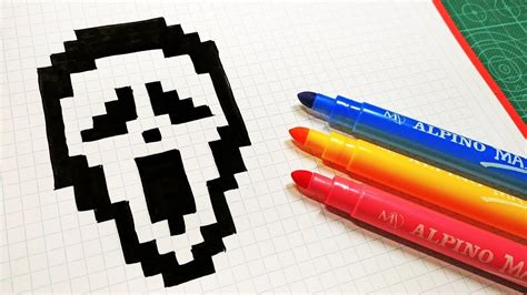 Halloween Pixel Art - How To Draw Scream Mask #pixelart - YouTube