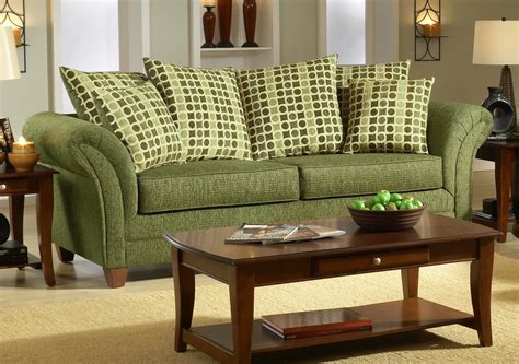 Light Forest Green Fabric Modern Living Room Sofa & Loveseat Set