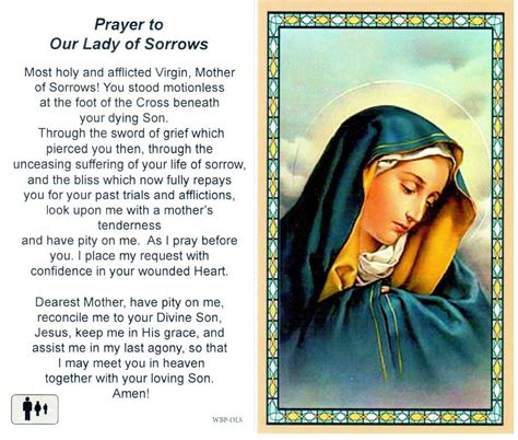 Prayer To Our Lady Of Sorrow