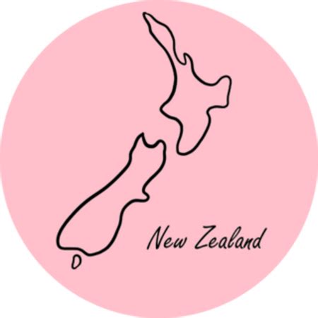 Doodle Freehand New Zealand Map Sticker