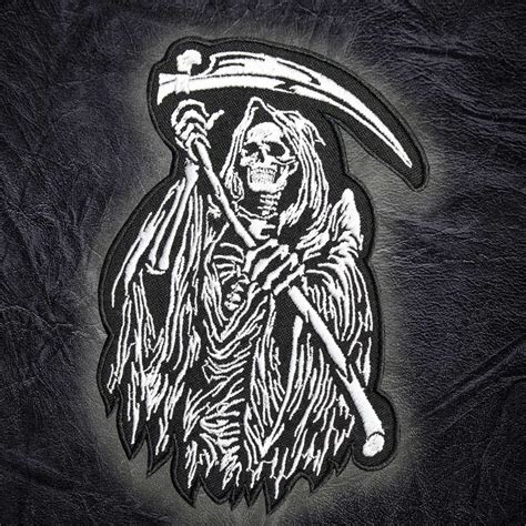 The death Grim Reaper Skull Embroidered Halloween patch