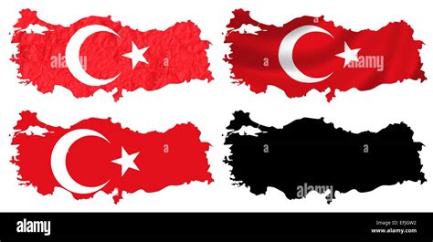 Turkey flag over map Stock Photo - Alamy