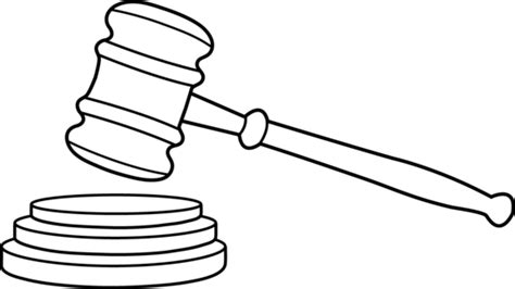 Court Gavel Line Art - Free Clip Art