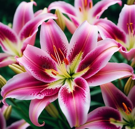 Lily Lilium is a Genus of Plants in the Liliaceae. Perennial Herbs Equipped with Bulbs Stock ...