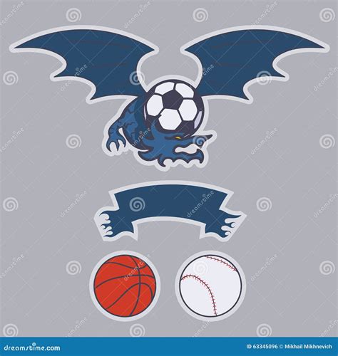 Dragon Football Logo Vector Emblem | CartoonDealer.com #73524861