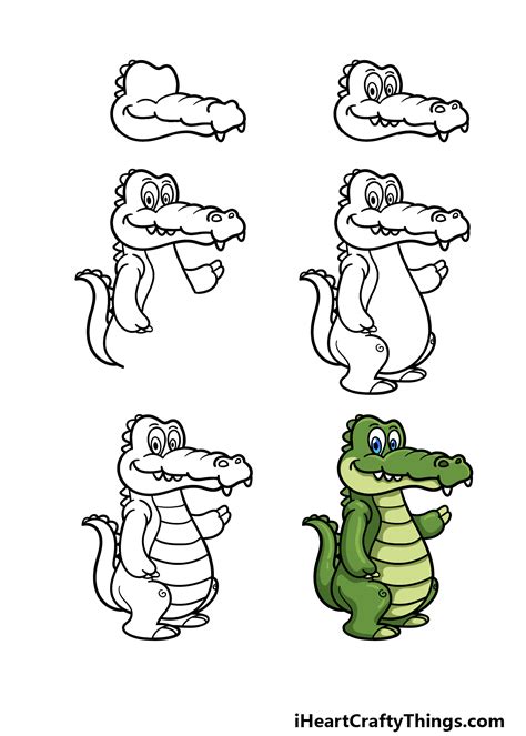 Alligator Drawing Step By Step