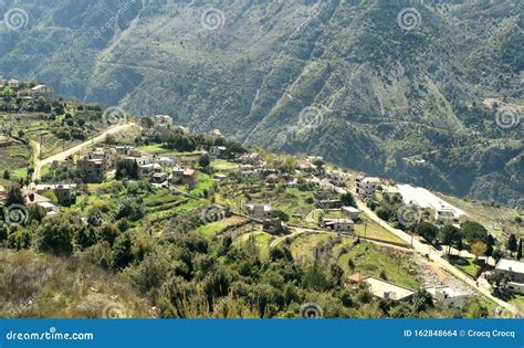 Small Village in Mount Lebanon, Terrace Culture Around the Village ...