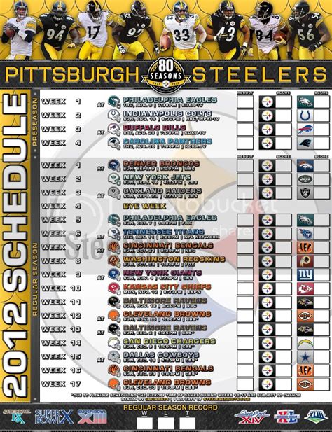 2012 Pittsburgh Steelers Schedule Photo by Cricker24 | Photobucket