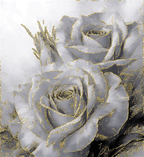 white roses Arte Floral, Floral Art, Pink Floral, Floral Design, Rosas Gif, Illustration Blume ...