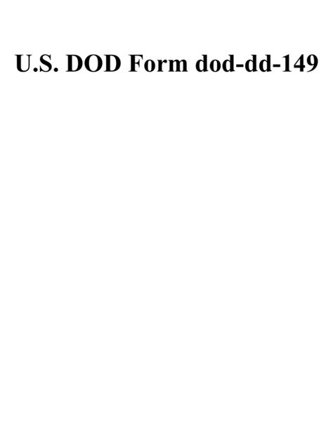 U.S. DOD Form dod-dd-149