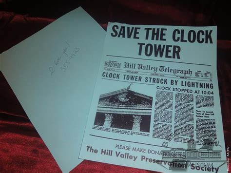 Save The Clock Tower Flyer (With Message On The Back) | Clock tower, Flyer, Back to the future