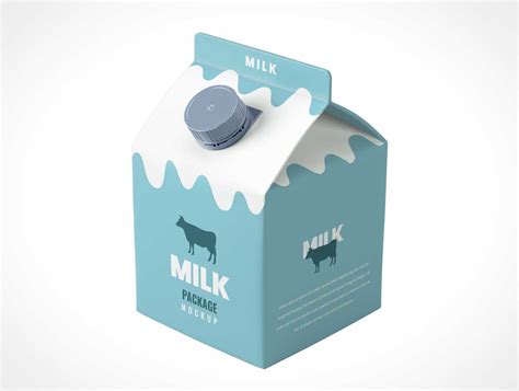 Small Milk Tetra Pak Box PSD Mockups | Free PSD Templates