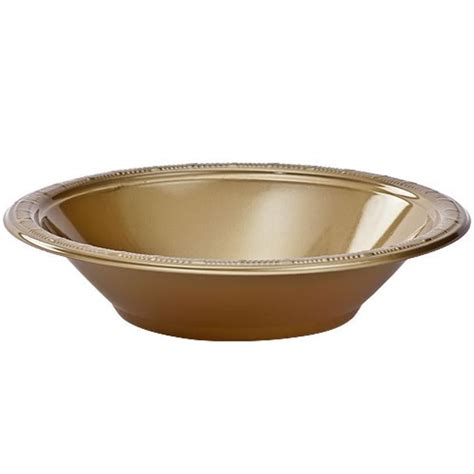 Exquisite Gold Disposable Plastic Bowls - 50 Ct. Bulk Pack Gold Party Bowls - 12 Oz Gold Soup ...