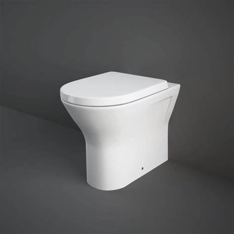 RAK Resort 425mm Comfort Height Back To Wall Rimless WC With Soft Close Seat