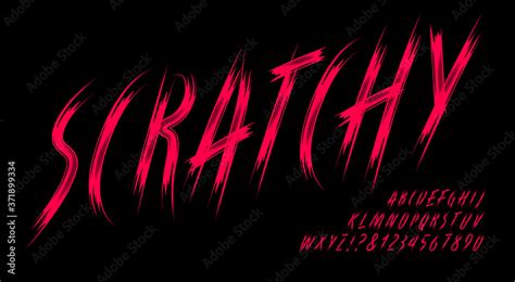 Vetor de Scratchy Alphabet; A Dark and Ominous Font in the Style of ...