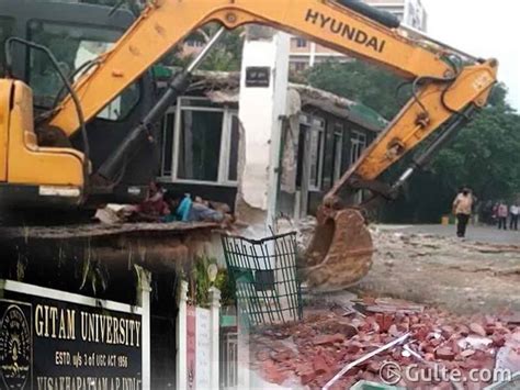 Vizag : Gitam University Compound Wall Razed!