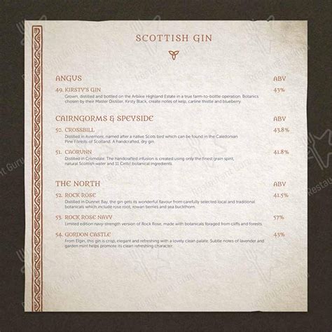 Menu at Loch Fyne Hotel & Spa restaurant, Inveraray