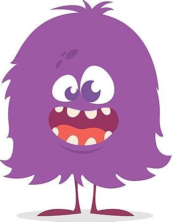 Funny Cartoon Monster Halloween Vector Illustration Gradient Cute Teeth Vector, Gradient, Cute ...