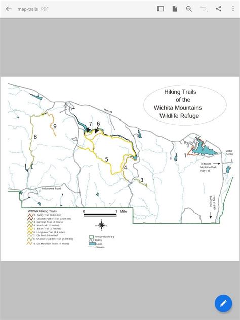 Wichita Mountains Wildlife Refuge Hiking Trail Map | Hiking trail maps, Wichita mountains, Trail ...