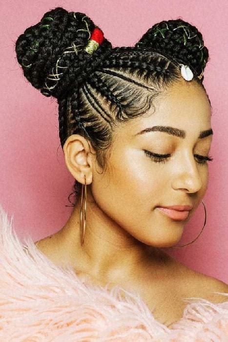 10 of The Best Braided Space Bun Hairstyles (2024 Trends)