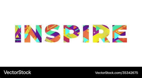 Inspire concept retro colorful word art Royalty Free Vector