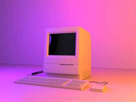 Premium Photo | 3d model of retro computer