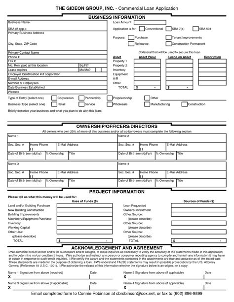 Printable Sample Loan Document Form | Business plan template free ...