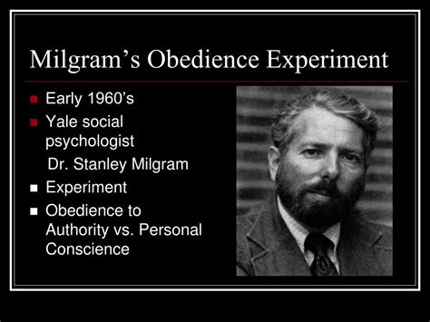 PPT - Groups & Obedience The Milgram Experiment PowerPoint Presentation ...