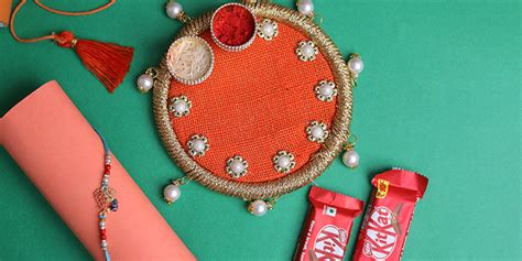 Handcrafted Orange Jute Pooja Thali | Rakhi Special in Surat | TogetherV