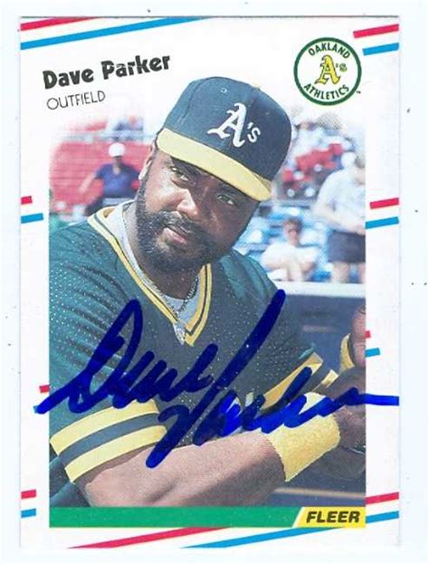 Dave Parker autographed Baseball Card (Oakland Athletics) 1988 Fleer Update #U-55