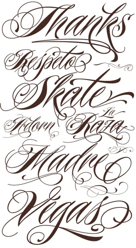 Writing Gangster Calligraphy Tattoo Fonts - Goimages Base