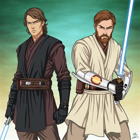 Anakin and Obi-Wan (Star Wars) commission by phil-cho on DeviantArt