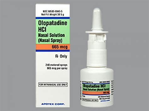 Antiallergic Agent Olopatadine HCl 665 mcg Nasal Spray Pump Bottle 30.5 Gram - SupremeMed