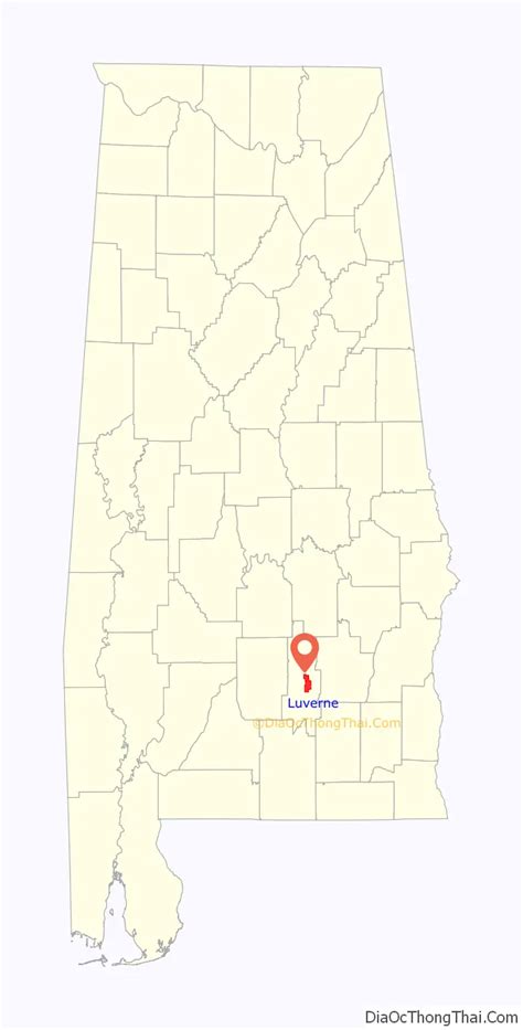 Map of Luverne city, Alabama