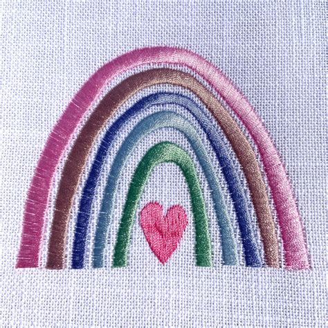 Boho Heart Rainbow Machine Embroidery File Design 4x4 Inch - Etsy | Heart machine embroidery ...