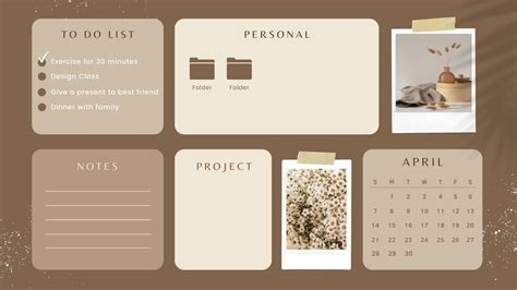 Brown Modern Organizer Desktop Wallpaper - Templates by Canva | Desktop ...