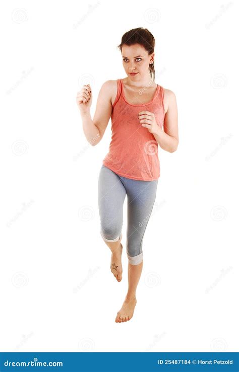 Girl Running Barefoot. Stock Images - Image: 25487184