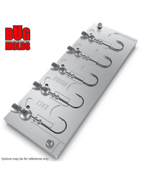 Aluminum CNC Mold Jig Head Round Shape Lead Bait Keeper 5-10g 5-cav: 5 ...