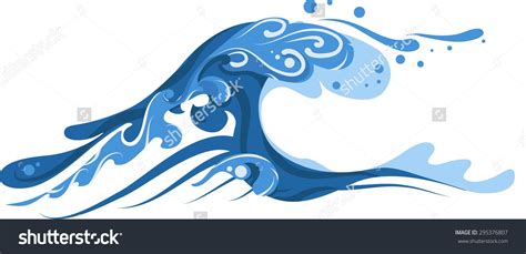 Curly Wave Stock Vector Illustration 295376807 : Shutterstock | Art, Canvas wall art, Nautical ...